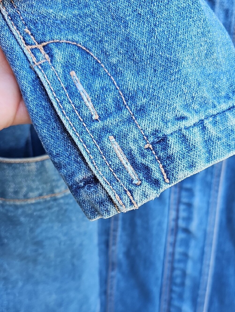 Vintage Esprit Mid-Blue Denim Trench Coat - Picture 5 of 10